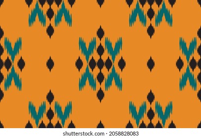 Ethnic abstract ikat art. Seamless chevron pattern in tribal, folk embroidery, and Mexican style. Aztec geometric art ornament print. Design for carpet, wallpaper, clothing, wrapping, fabric, cover.