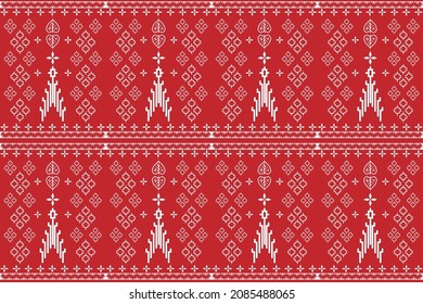 Ethnic abstract ikat art. Seamless pattern in tribal, folk. Embroidery style