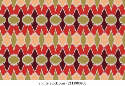 Ethnic abstract ikat art. seamless pattern in tribal. Aztec geometric art ornament print.Design for carpet, wallpaper, clothing, wrapping, fabric, cover, textile