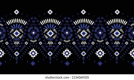 Ethnic abstract ikat art. Seamless pattern in tribal, folk embroidery, and Mexican style. Aztec geometric art ornament print.Design for carpet, wallpaper, clothing, wrapping, fabric, cover, textile