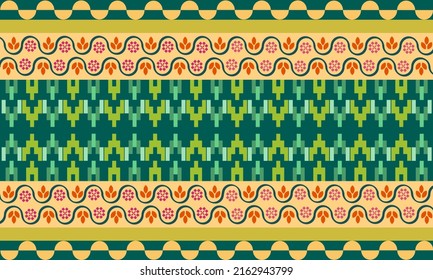 Ethnic abstract ikat art, seamless Pattern, design elements, wallpaper, clothing, wrapping, fabric, cover, textile, folk embroidery, Mexican style, ornament print, motif 
