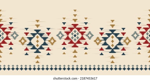 Ethnic abstract ikat art. Seamless pattern in tribal, folk embroidery, and Mexican style. Aztec geometric art ornament print.Design for carpet, wallpaper, clothing, wrapping, fabric, cover, textile