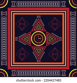Ethnic abstract ikat art. Seamless pattern in tribal, folk embroidery, and Mexican style. Aztec geometric art ornament print. Design for carpet, wallpaper, clothing, wrapping, fabric, cover, textile