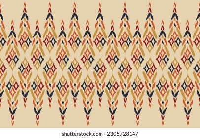 Ethnic abstract ikat art. Seamless pattern in tribal, folk embroidery, and Mexican style. Aztec geometric art ornament print. Design for carpet, wallpaper, clothing, wrapping, fabric, cover, textile.