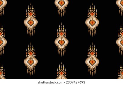 Ethnic abstract ikat art. Seamless pattern in tribal, folk embroidery, and Mexican style. Aztec geometric art ornament print. Design for carpet, wallpaper, clothing, wrapping, fabric, cover, textile.