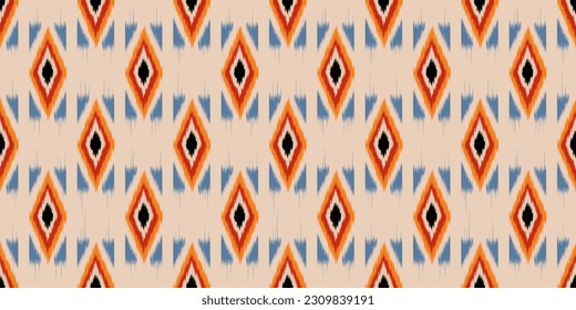 Ethnic abstract ikat art. Seamless pattern in tribal, folk embroidery, and Mexican style. Aztec geometric art ornament print. Design for carpet, wallpaper, clothing, wrapping, fabric, cover, textile.