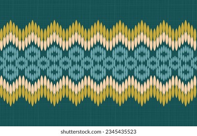 Ethnic abstract ikat art. Seamless Ikat Pattern. Abstract  background for textile design, wallpaper, surface textures, fabric,  textile.