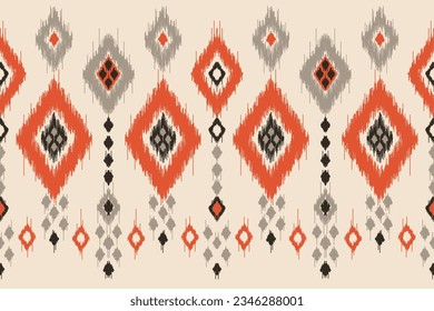 Ethnic abstract ikat art. Seamless pattern in tribal, folk embroidery, geometric art ornament print.Design for carpet, wallpaper, clothing, wrapping, fabric, cover, textile