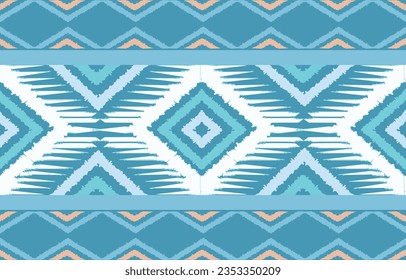 Ethnic abstract ikat art. Seamless Ikat Pattern. Traditional abstract  background for textile design, wallpaper, surface textures, fabric,  textile