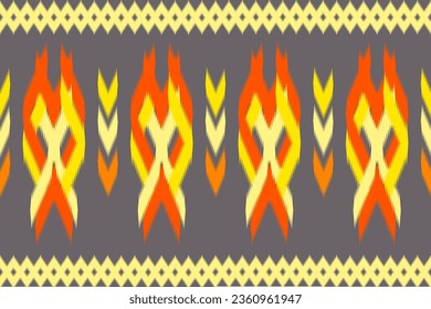 Ethnic abstract ikat art. Seamless pattern in tribal, folk embroidery, and Mexican style. 
Aztec brown geometric art ornament print.Design for carpet,clothing, wrapping,fabric,textile,Ikat
