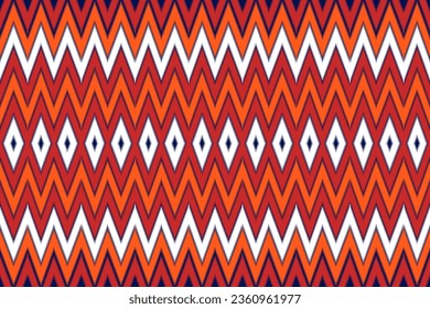 Ethnic abstract ikat art. Seamless pattern in tribal, folk embroidery, and Mexican style. 
Aztec brown geometric art ornament print.Design for carpet,clothing, wrapping,fabric,textile,Ikat
