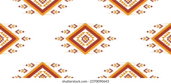 Ethnic abstract ikat art. Seamless pattern in tribal, folk embroidery, and Mexican style. Aztec geometric art ornament print.Design for carpet, wallpaper, clothing, wrapping, fabric, cover, textile