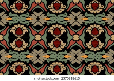Ethnic abstract ikat art. Seamless pattern in tribal, folk embroidery, and Mexican style. Aztec geometric art ornament print.Design for carpet, wallpaper, clothing, wrapping, fabric, cover, textile