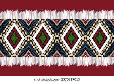 Ethnic abstract ikat art. Seamless pattern in tribal, folk embroidery, and Mexican style. Aztec geometric art ornament print.Design for carpet, wallpaper, clothing, wrapping, fabric, cover, textile