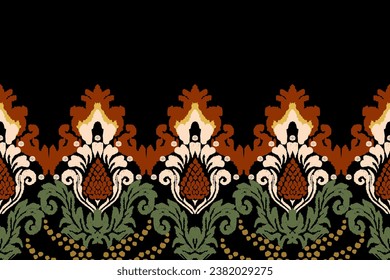 Ethnic abstract ikat art. Seamless pattern in tribal, folk embroidery, and Mexican style. Aztec geometric art ornament print.Design for carpet, wallpaper, clothing, wrapping, fabric, cover, textile