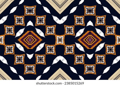 Ethnic abstract ikat art. Seamless pattern in tribal, folk embroidery, and Mexican style. Aztec geometric art ornament print.Design for carpet, wallpaper, clothing, wrapping, fabric, cover, textile