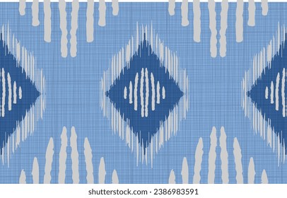 Ethnic abstract ikat art. Seamless Ikat Pattern. Traditional abstract  background for textile design, wallpaper, surface textures, fabric,  textile