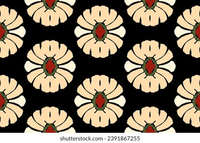 Ethnic abstract ikat art. Seamless pattern in tribal, folk embroidery, and Mexican style. Aztec geometric art ornament print.Design for carpet, wallpaper, clothing, wrapping, fabric, cover, textile