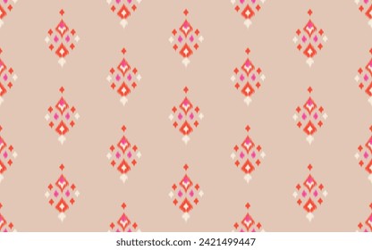 Ethnic abstract ikat art. Seamless pattern in tribal, folk embroidery, and Mexican style. Aztec geometric art ornament print. Design for carpet, wallpaper, clothing, wrapping, fabric, cover, textile.