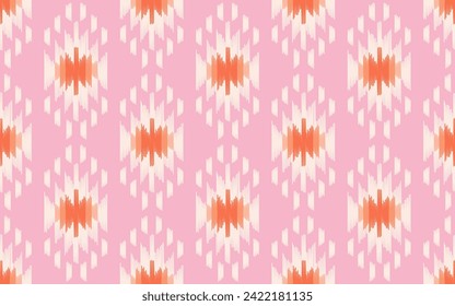 Ethnic abstract ikat art. Seamless pattern in tribal, folk embroidery, and Mexican style. Aztec geometric art ornament print. Design for carpet, wallpaper, clothing, wrapping, fabric, cover, textile.