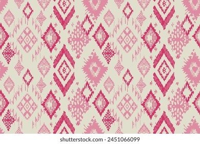 Ethnic abstract ikat art. Seamless pattern in tribal, folk embroidery, and Mexican style. Aztec geometric art ornament print.Design for carpet, wallpaper, clothing, wrapping, fabric, cover, textile