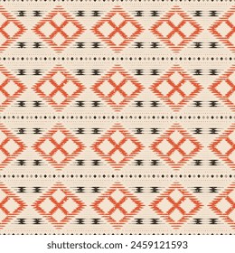 Ethnic abstract ikat art. Seamless pattern in tribal, folk embroidery, and Mexican style. Aztec geometric art ornament print.Design for carpet, wallpaper, clothing, wrapping, fabric, cover, textile