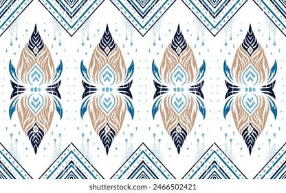Ethnic abstract ikat art. Seamless pattern in tribal, folk embroidery, and Mexican style. Aztec geometric art ornament print.Design for carpet, wallpaper, clothing, wrapping, fabric, cover, textile