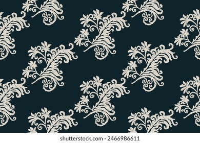 Ethnic abstract ikat art. Seamless pattern in tribal, folk embroidery, and Mexican style. Aztec geometric art ornament print.Design for carpet, wallpaper, clothing, wrapping, fabric, cover, textile