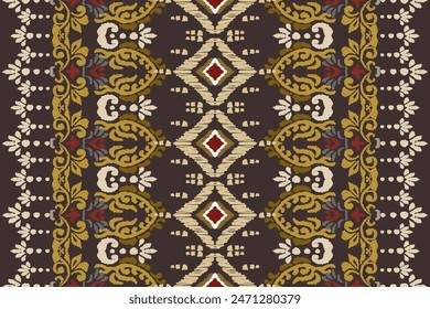 Ethnic abstract ikat art. Seamless pattern in tribal, folk embroidery, and Mexican style. Aztec geometric art ornament print.Design for carpet, wallpaper, clothing, wrapping, fabric, cover, textile