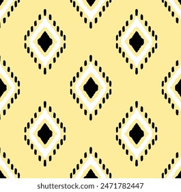 Arte de ikat abstracto étnico. Patrón sin fisuras en estilo tribal, bordado popular y mexicano. Arte geométrico azteca ornamento print.Design para alfombra, Fondo de pantalla, ropa, envoltura, tela, cubierta, textil