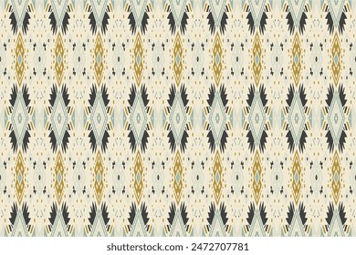 Ethnic abstract ikat art. Seamless pattern in tribal, folk embroidery, and Mexican style. Aztec geometric art ornament print.Design for carpet, wallpaper, clothing, wrapping, fabric, cover, textile