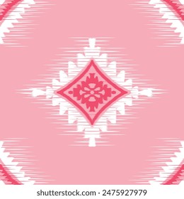 Ethnic abstract ikat art. Seamless pattern in tribal, folk embroidery, and Mexican style. Aztec geometric art ornament print.Design for carpet, wallpaper, clothing, wrapping, fabric, cover, textile