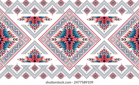 Ethnic abstract ikat art. Seamless pattern in tribal, folk embroidery, 
and Eastern style. Aztec geometric art ornament print. Islamic art, 
Design for carpet, clothing, fabric, cover, textile