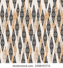 Ethnic abstract ikat art. Seamless pattern in tribal, folk embroidery, and Mexican style. Aztec geometric art ornament print.Design for carpet, wallpaper, clothing, wrapping, fabric, cover, textile