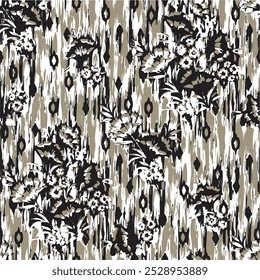 Ethnic abstract ikat art. Seamless pattern in tribal, folk embroidery, and Mexican style. Aztec geometric art ornament print.Design for carpet, wallpaper, clothing, wrapping, fabric, cover, textile