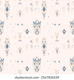 Ethnic abstract ikat art. Seamless pattern in tribal, folk embroidery, and Mexican style. Aztec geometric art ornament print.Design for carpet, wallpaper, clothing, wrapping, fabric, cover, textile