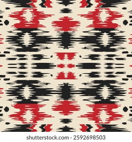 Ethnic abstract ikat art. Seamless pattern in tribal, folk embroidery, and Mexican style. Aztec geometric art ornament print.Design for carpet, wallpaper, clothing, wrapping, fabric, cover, textile