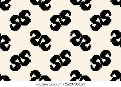 Ethnic abstract ikat art. Seamless pattern in tribal, folk embroidery, and Mexican style. Aztec geometric art ornament print.Design for carpet, wallpaper, clothing, wrapping, fabric, cover, textile