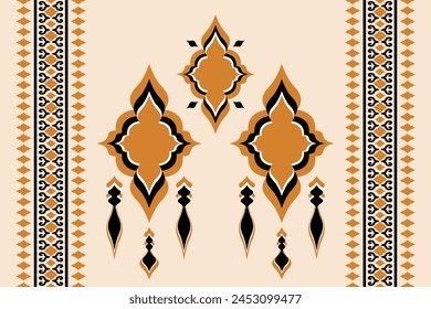 Ethnic abstract ikat art. tribal pattern that is seamless. folk embroidery Thai, Asia, Indian style. Use for textiles, clothes, apparel, wrapping, backgrounds, and wallpaper.