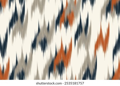 Ethnic abstract ikat fabric artwork with seamless patterns, combining tribal, indigenous and Mexican embroidery with Aztec geometric motifs. Ideal for rugs, wallpapers, throws, fabrics and clothing.