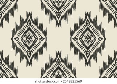 Ethnic abstract ikat fabric artwork with seamless patterns, combining tribal, indigenous and Mexican embroidery with Aztec geometric motifs. Ideal for rugs, wallpapers, throws, fabrics and clothing.
