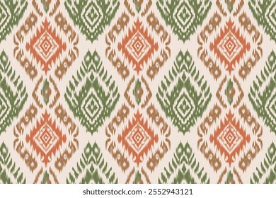 Ethnic abstract ikat fabric artwork with seamless patterns, combining tribal, indigenous and Mexican embroidery with Aztec geometric motifs. Ideal for rugs, wallpapers, throws, fabrics and clothing.