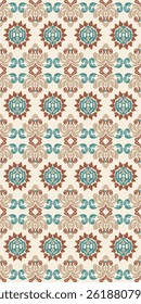 Ethnic abstract ikat fabric artwork with seamless patterns, combining tribal, indigenous and Mexican embroidery with Aztec geometric motifs. Ideal for rugs, wallpapers, throws, fabrics and clothing.