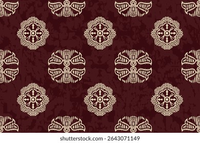 Ethnic abstract ikat fabric artwork with seamless patterns, combining tribal, indigenous and Mexican embroidery with Aztec geometric motifs. Ideal for rugs, wallpapers, throws, fabrics and clothing.
