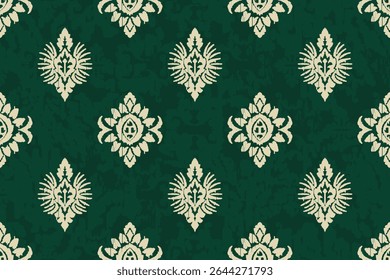 Arte de tecido de ikat abstrato étnico com padrões sem costura, combinando bordados tribais, indígenas e mexicanos com motivos geométricos astecas. Ideal para tapetes, papéis de parede, lances, tecidos e roupas.