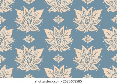 Etnia abstrata ikat padrões florais background.Antique Damask bordado tribal com estilo asteca.Geometric flor folclore ornament.Indian ou outro asiático-inspirou.Design para tapete, papel de parede, pano