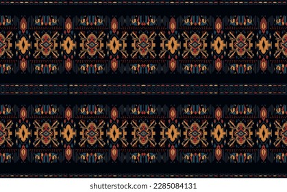 Ethnic abstract ikat pattern. Seamless pattern in tribal, folk embroidery, Mexican style. Aztec geometric art ornament print.Design for carpet, wallpaper, clothing, wrapping, fabric, cover, textile