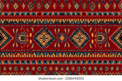 Ethnic abstract ikat pattern. Seamless pattern in tribal, folk embroidery, Mexican style. Aztec geometric art ornament print.Design for carpet, wallpaper, clothing, wrapping, fabric, cover, textile