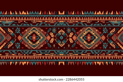 Ethnic abstract ikat pattern. Seamless pattern in tribal, folk embroidery, Mexican style. Aztec geometric art ornament print.Design for carpet, wallpaper, clothing, wrapping, fabric, cover, textile