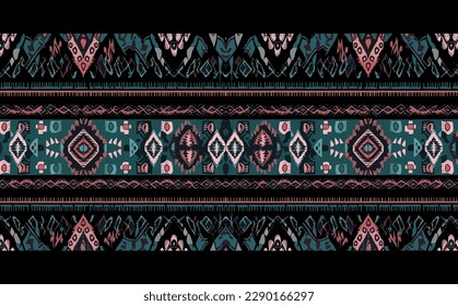 Ethnic abstract ikat pattern. Seamless pattern in tribal, folk embroidery, Mexican style. Aztec geometric art ornament print.Design for carpet, wallpaper, clothing, wrapping, fabric, cover, textile